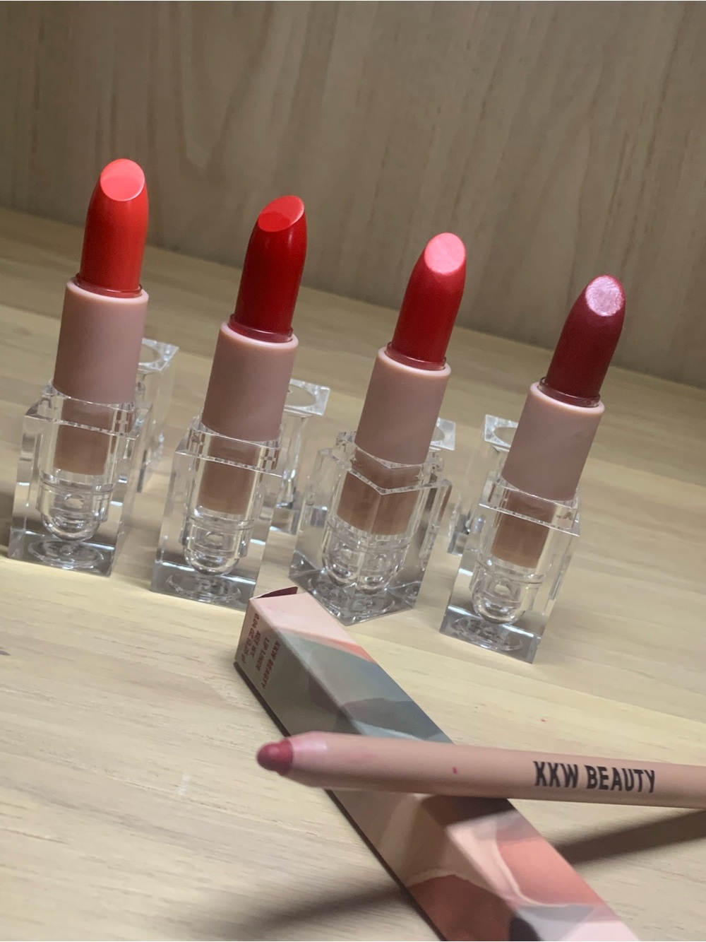 KKW Beauty Best of Reds 4 Lipstick Set + Red 3 Lip Liner Discontinued